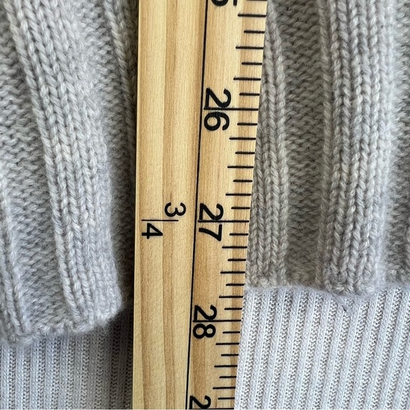 Vince Wool Cashmere Blend Size M Gray Mixed Ribbed Sleeveless Turtleneck Sweater - Picture 13 of 13